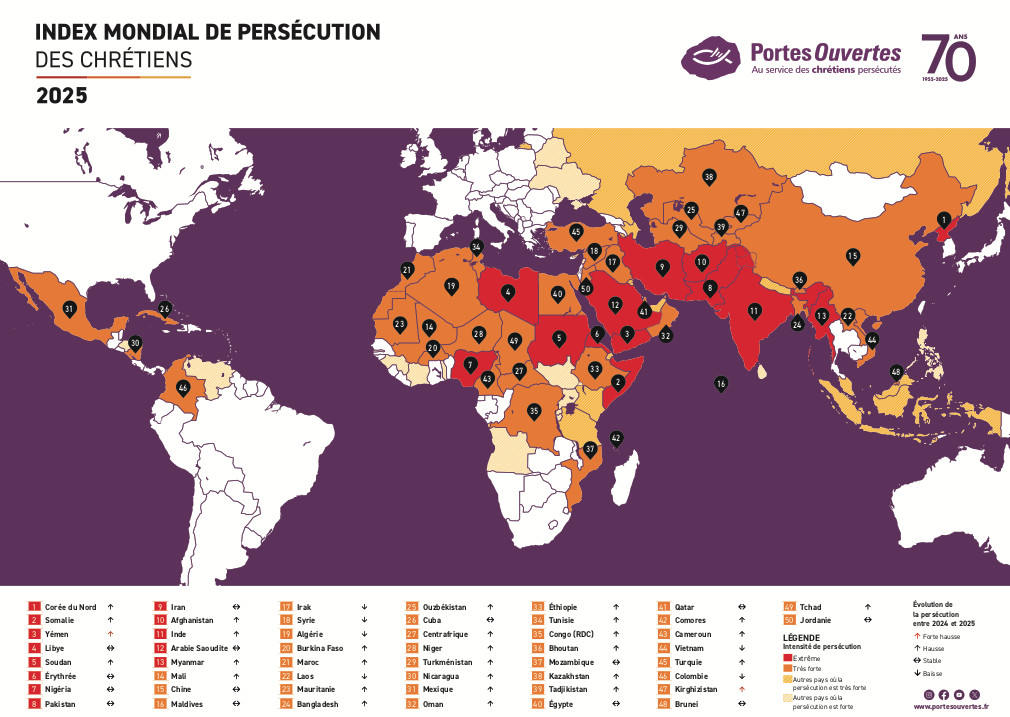 Résultats 2025 de l'Index Mondial de Persécution des Chrétiens : 380 ...