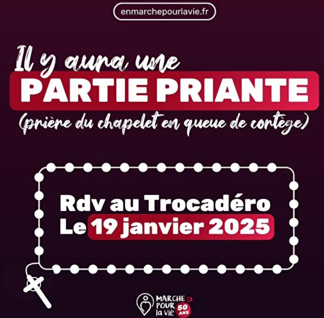 Venez prier à la Marche pour la vie le 19 janvier