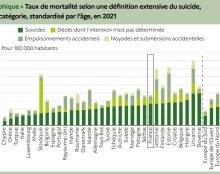 Le taux de suicide encore en hausse. Chez les jeunes, le suicide constitue la deuxième cause de mortalité