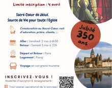 Pèlerinage à Paray-le-Monial les 2 – 3 mai – Sacré Cœur de Jésus, source de vie pour toute l’Eglise