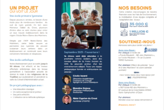 Ouverture de l’école Notre Dame des Mariniers : Ensemble, soutenons l’éducation catholique et indépendante !