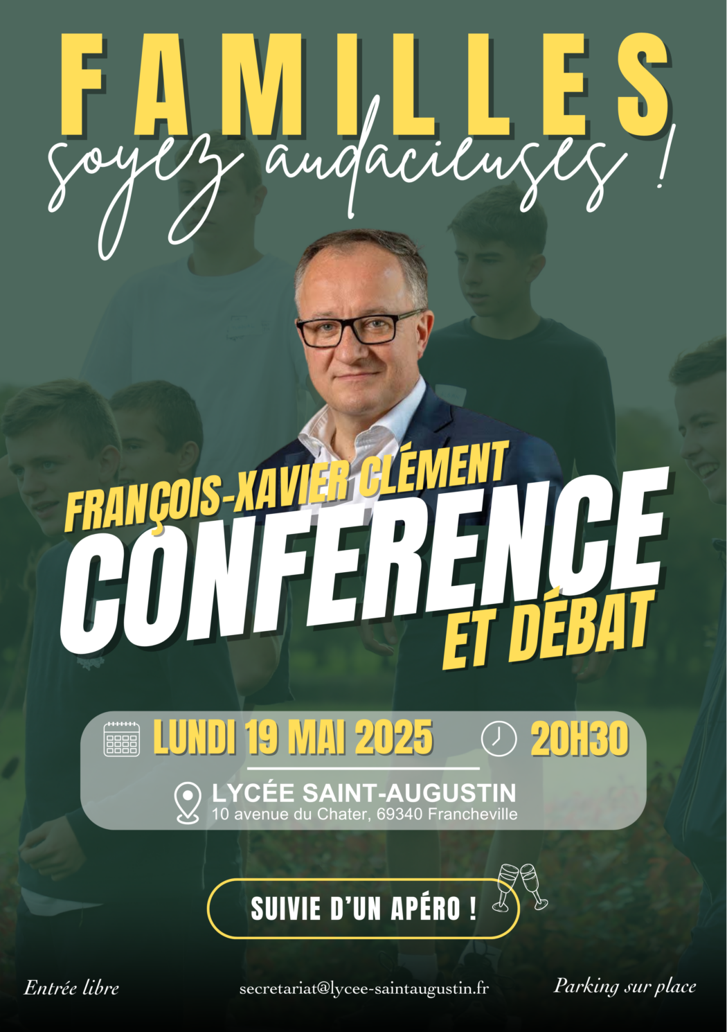 François-Xavier Clément à Lyon lundi 19 mai : Familles, soyez audacieuses !