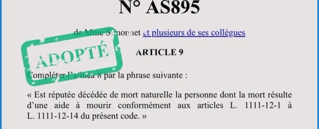 Loi sur l’euthanasie : Tuer est une mort naturelle !