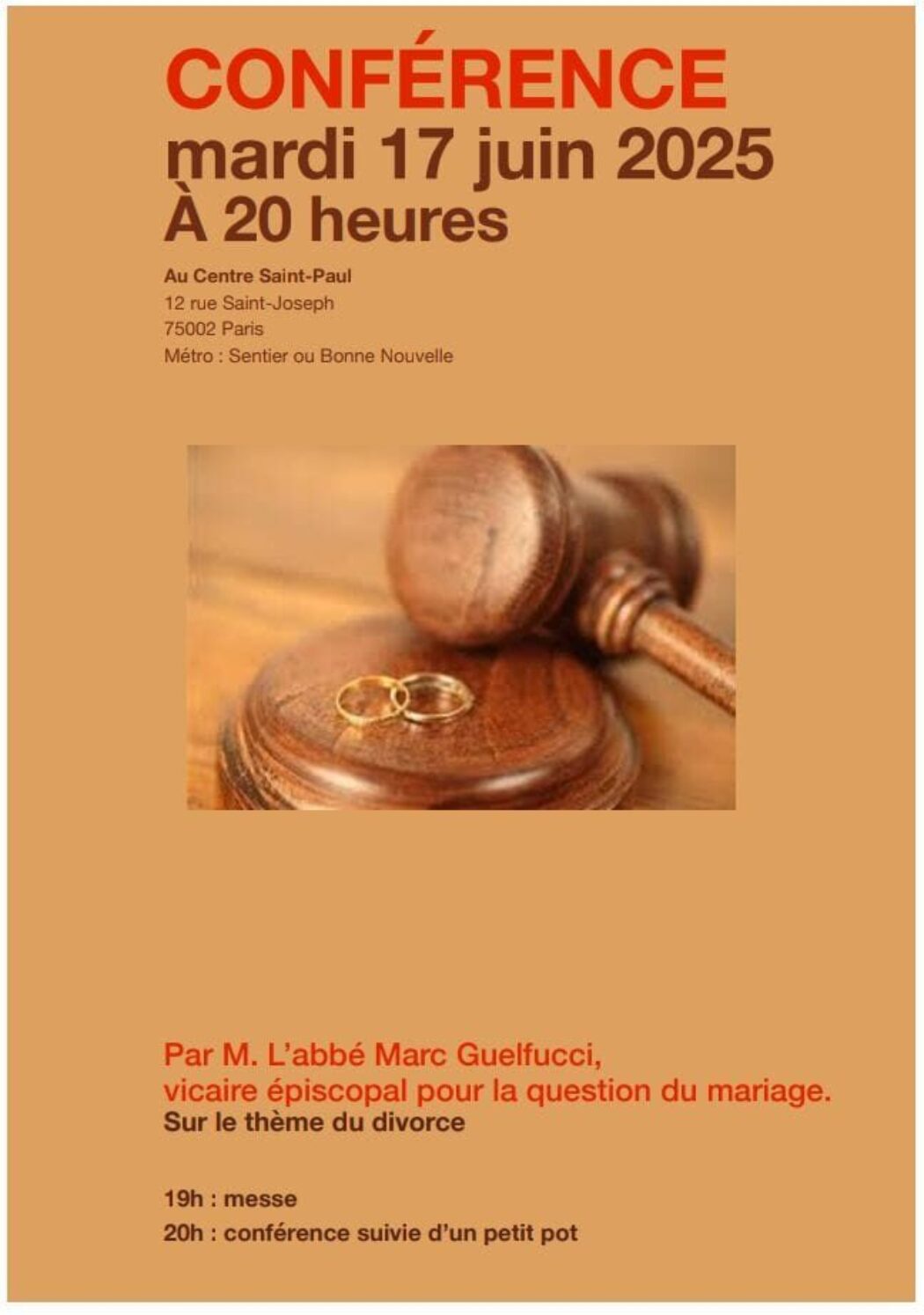 Dernière minute: conférence de l’abbé Guelfucci