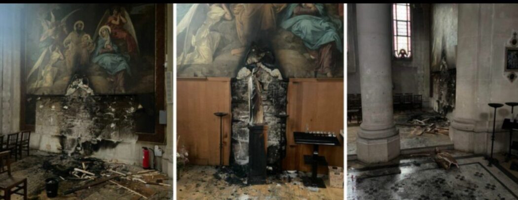Incendie criminel dans l’église Notre-Dame des Champs à Paris