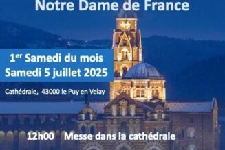 Septième 1er samedi du mois du jubilé: 5 juillet 2025 au Puy en Velay