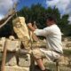 Construction d’une chapelle romane, un cloître puis un édifice gothique, avec les techniques du Moyen-Age