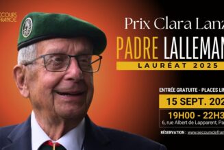Le Prix Clara Lanzi du Secours de France, 2025, pour un homme d’exception ! Ce 15 septembre 2025 et suite…..