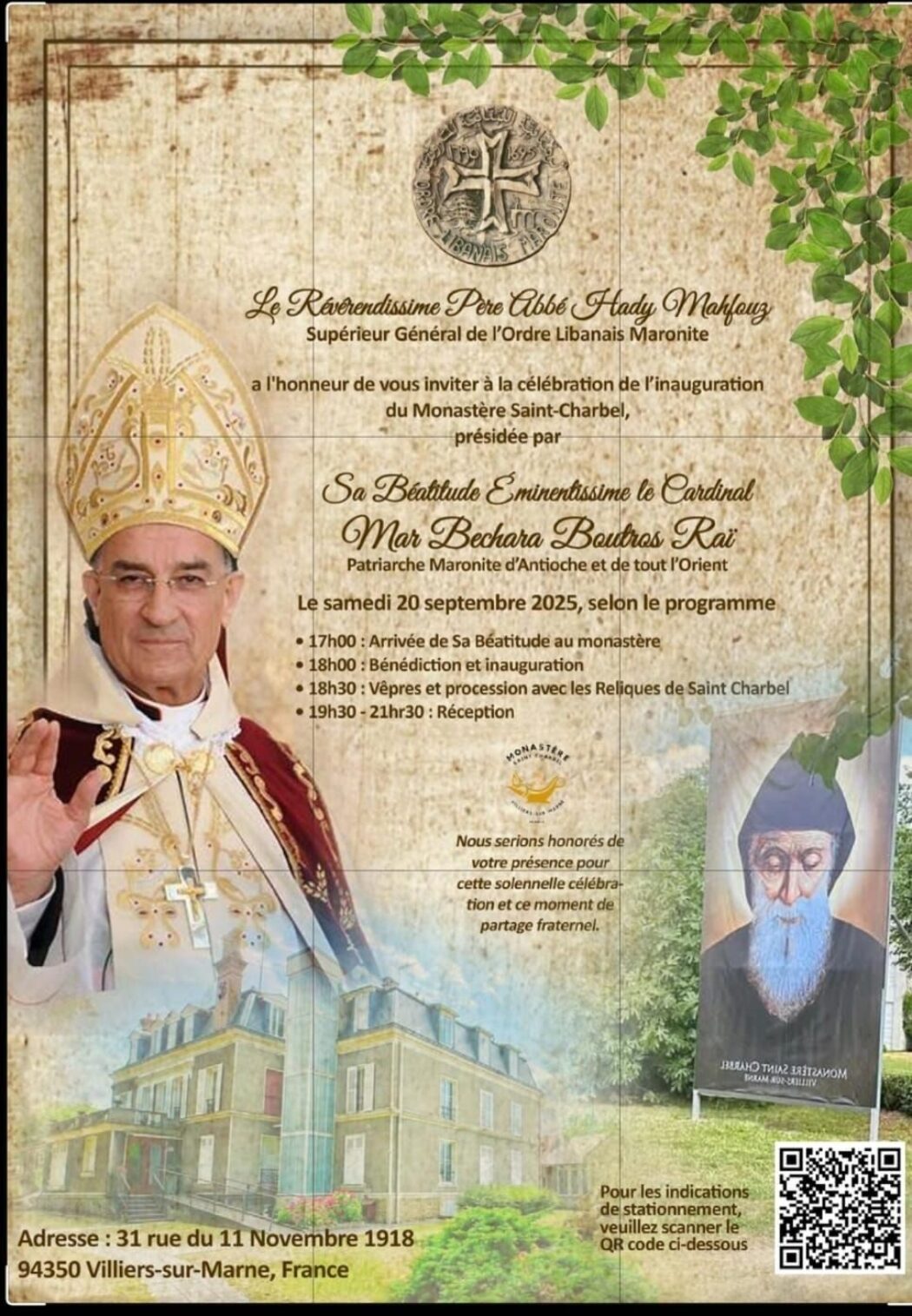 Inauguration du Monastère St Charbel dans le Val de Marne
