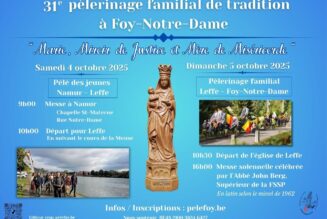 4-5 octobre : Pèlerinage traditionnel à Foy-Notre-Dame (Rochefort, Belgique)