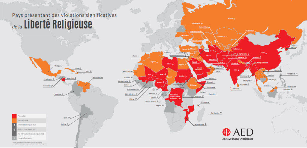 24 pays persécutent les croyants et 38 pays pratiquent la discrimination religieuse