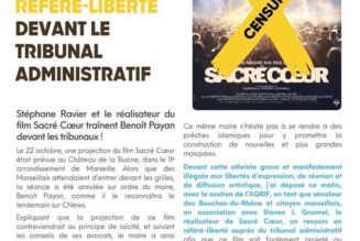 Référé-liberté contre la censure du film “Sacré Coeur” à Marseille