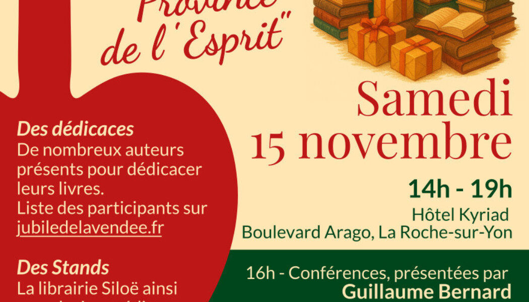 15 novembre : Salon du livre en Vendée, province de l’esprit
