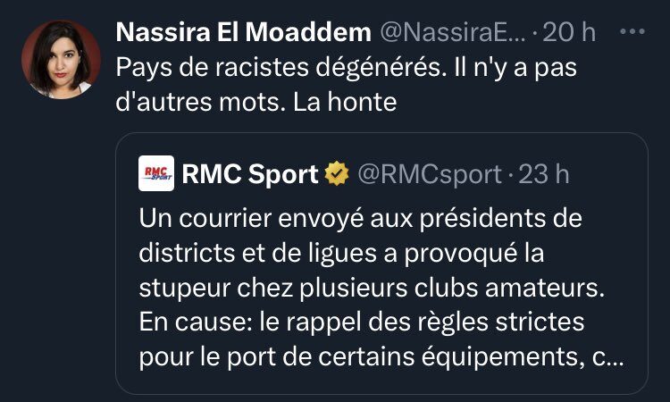 « Pays de racistes dégénérés » : grâce à l’AGRIF, Nassira Al Moadem sera jugée