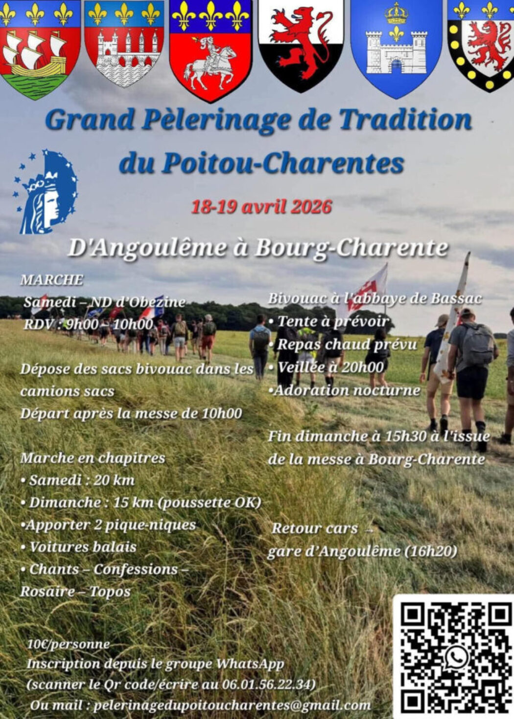 Pèlerinage régional de tradition en Poitou-Charentes les 18 et 19 avril