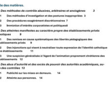 Les graves abus de l’État contre l’enseignement catholique