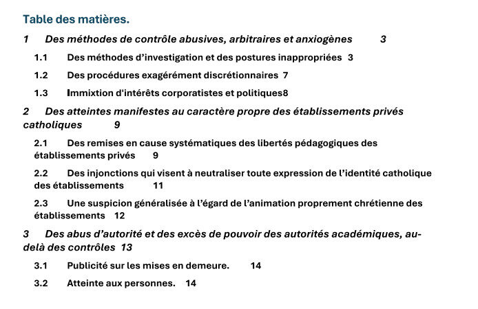 Les graves abus de l’État contre l’enseignement catholique