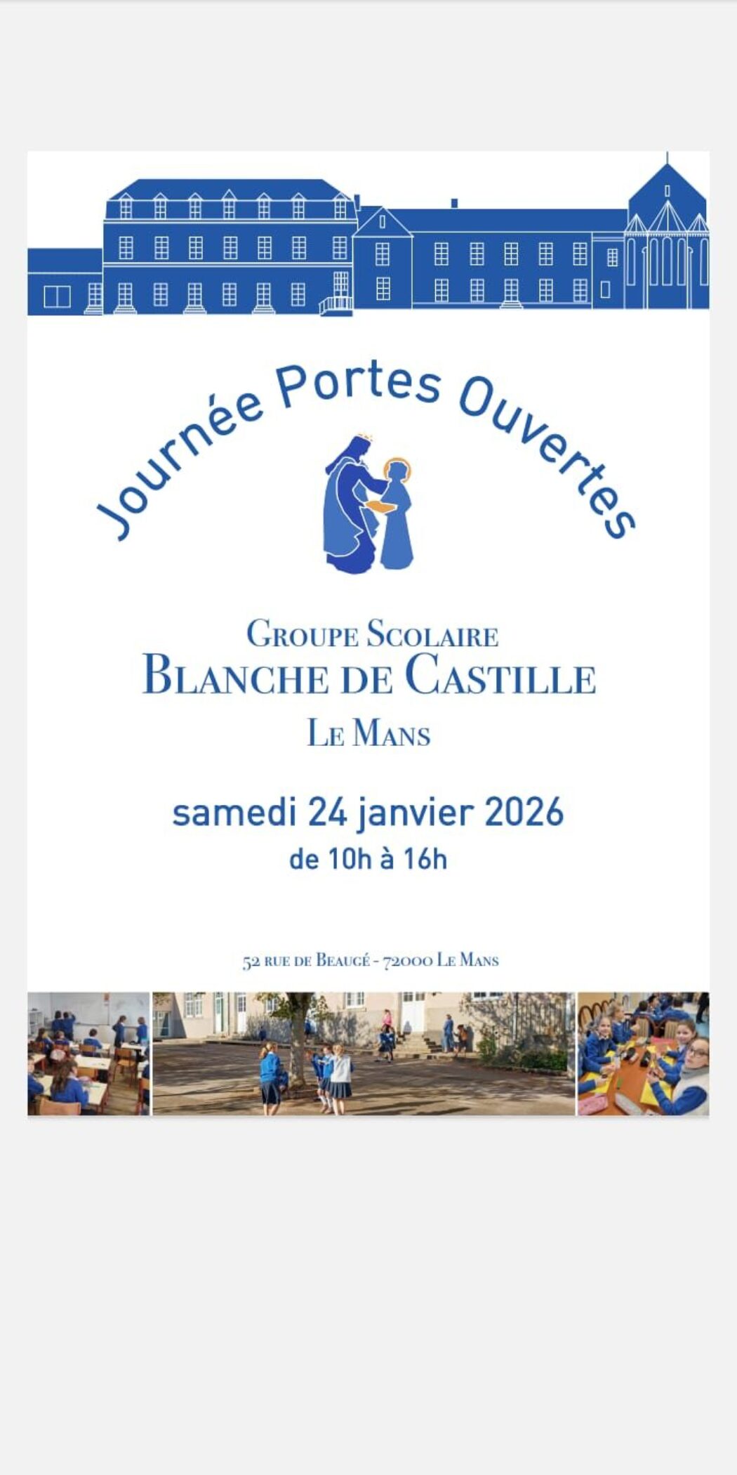 Portes ouvertes de l’école Blanche de Castille au Mans