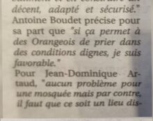 Le R.N d’Orange, favorable à la construction d’une mosquée