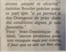 Le R.N d’Orange, favorable à la construction d’une mosquée