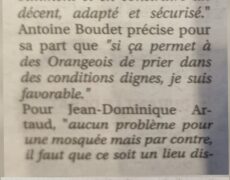 Le R.N d’Orange, favorable à la construction d’une mosquée