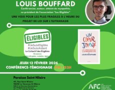 Conférence-témoignage de Louis Bouffard, co-président des Eligibles, sur la proposition de loi sur “l’aide à mourir” à St Hilaire le 12 février