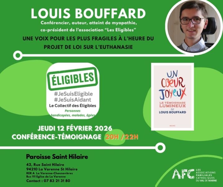 Conférence-témoignage de Louis Bouffard, co-président des Eligibles, sur la proposition de loi sur “l’aide à mourir” à St Hilaire le 12 février