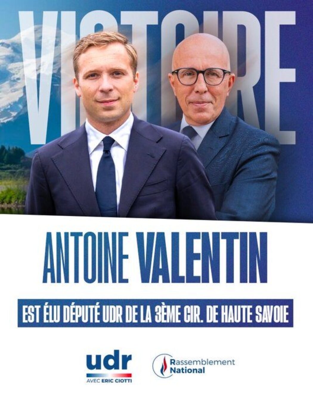 Législative sans “front républicain” : Antoine Valentin (UDR) élu député dans la troisième circonscription de Haute-Savoie