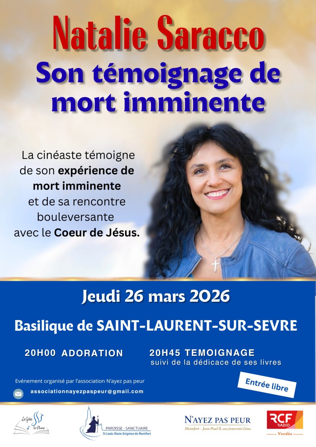 Soirée Témoignage Natalie Saracco à Saint-Laurent-sur-Sèvre (85)