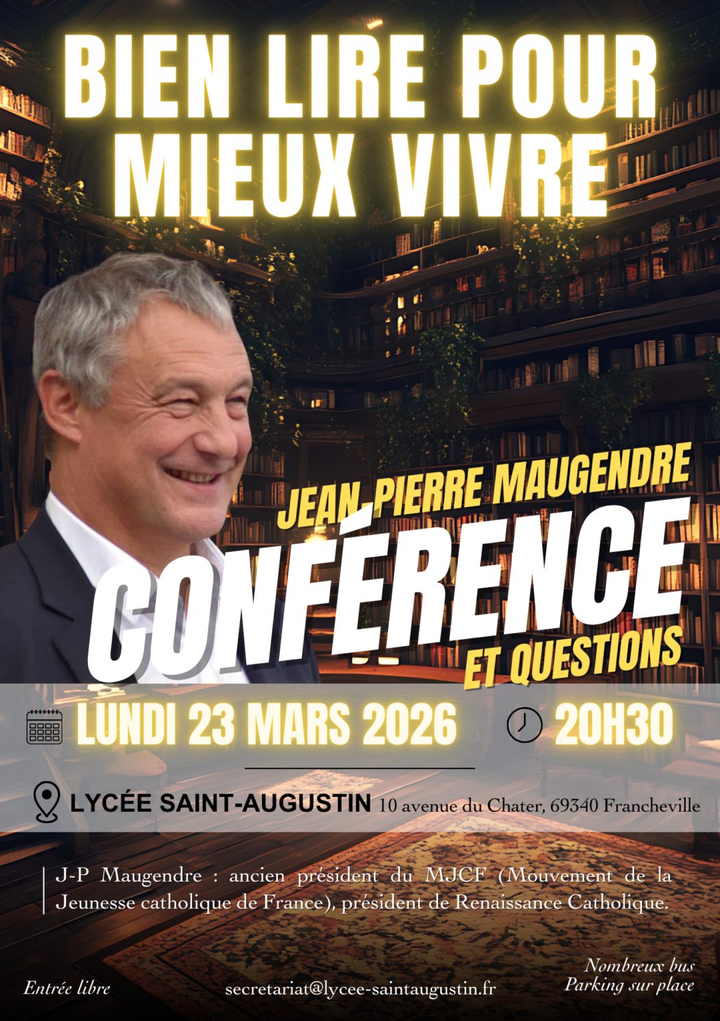 📚 Lire pour mieux vivre : une conférence de Jean-Pierre Maugendre à ne pas manquer !