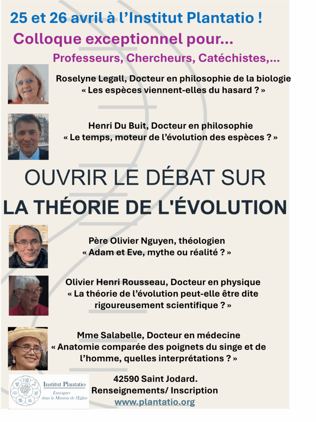 Un colloque pour ouvrir le débat sur la théorie de l’évolution
