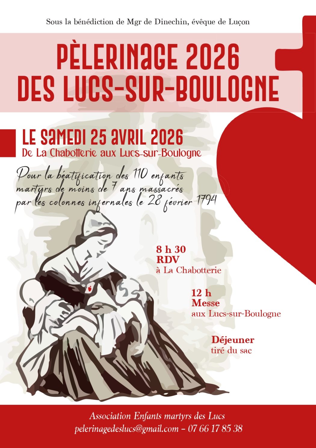 25 avril : Pèlerinage des Lucs-sur-Boulogne 2026