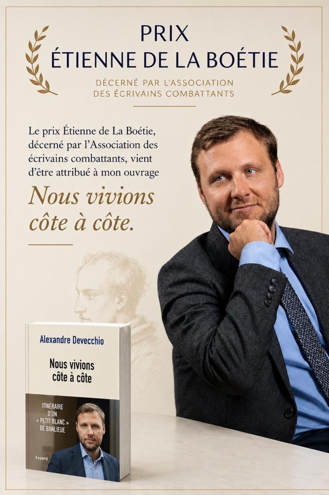 Prix “Etienne de la Boétie” pour Alexandre Devecchio – Ce qu’en dit Philippe de Villiers :