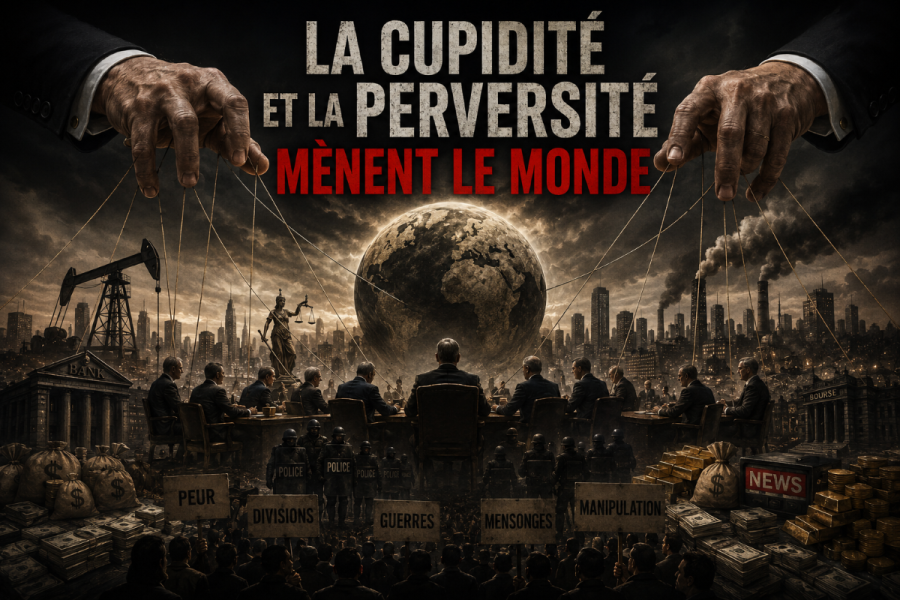 La cupidité et la perversité mènent le monde !