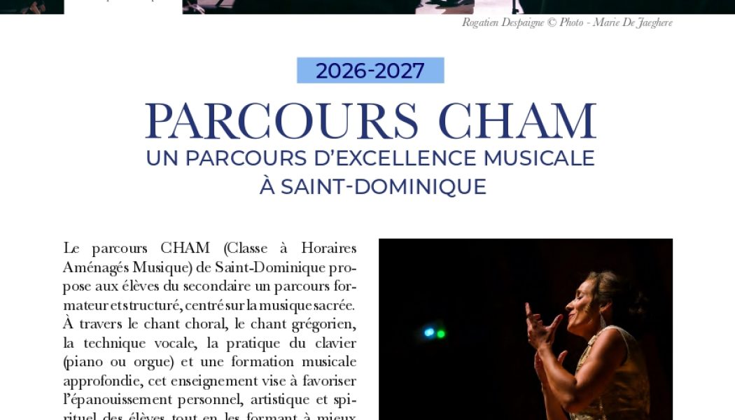 Classe à Horaires Aménagés Musique (CHAM), concert de fin d’année le 16 juin à 16h45