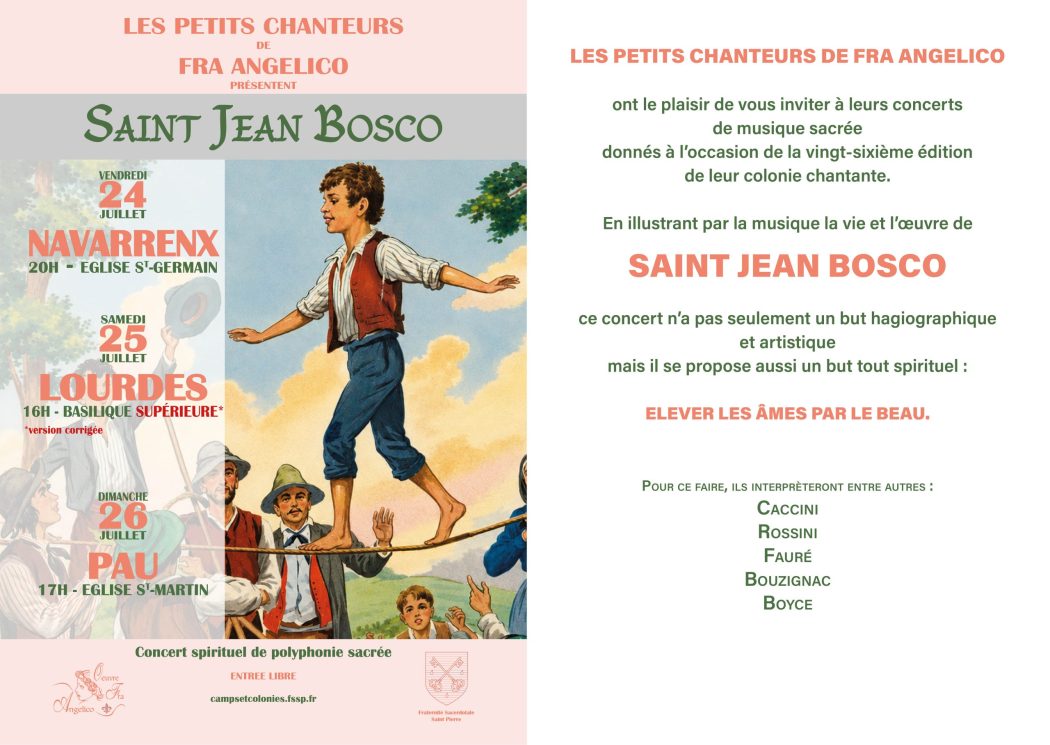 24-25-26 juillet : Concert spirituel des petits chanteurs de Fra Angelico