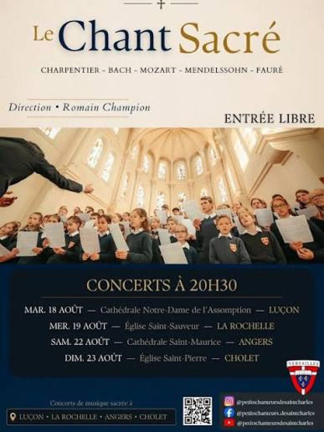 Tournée des Petits Chanteurs de Saint-Charles  (Versailles) en Vendée