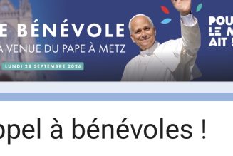 Même si vous pensez être un animal ou un fer à repasser vous pouvez être bénévole pour la venue du pape à Metz [Addendum]
