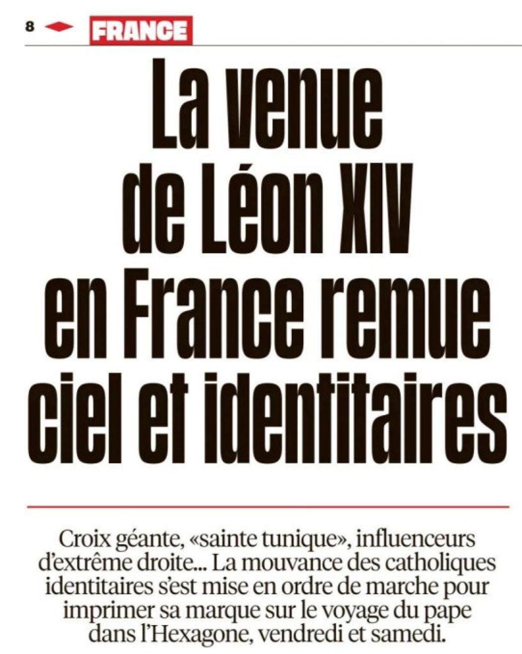 Visite du pape : Libé craint que les catholiques soient… catholiques